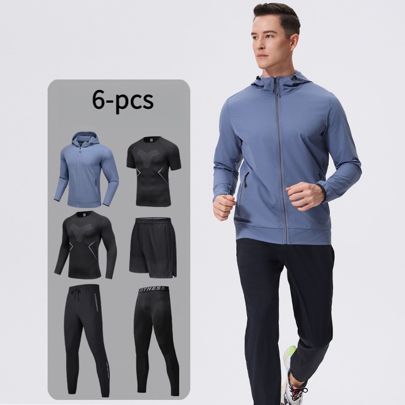 Cycling Gear Outfit - Erkekler İçin 6 Parçalı Kapüşonlu Spor
